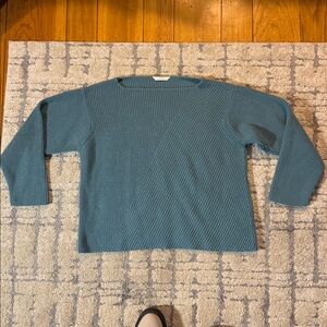 Marks & Spencer Teal Ribbed Knit Sweater
